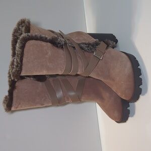 Charles David Gideon Suede Leather Heeled Boots Size 10